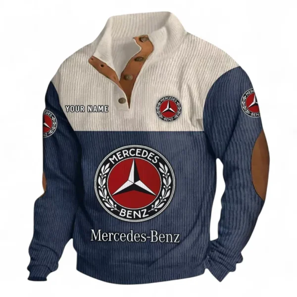Executive Sedan Men's Stand Up Collar Base Shirt CAR480 - Navy Blue