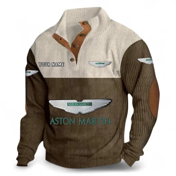 British Luxury Sports Car Men's Stand Up Collar Base Shirt CAR480 - Brown