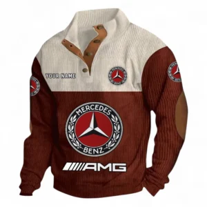 Luxury Speed Car Men's Stand Up Collar Base Shirt CAR480 - Dark Red