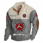 High-End Performance Vehicle Men's Stand Up Collar Base Shirt CAR480 - Gray