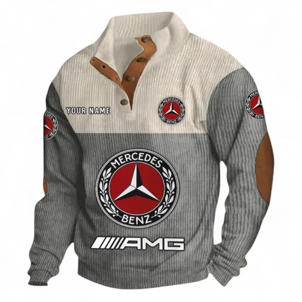 High-End Performance Vehicle Men's Stand Up Collar Base Shirt CAR480 - Gray
