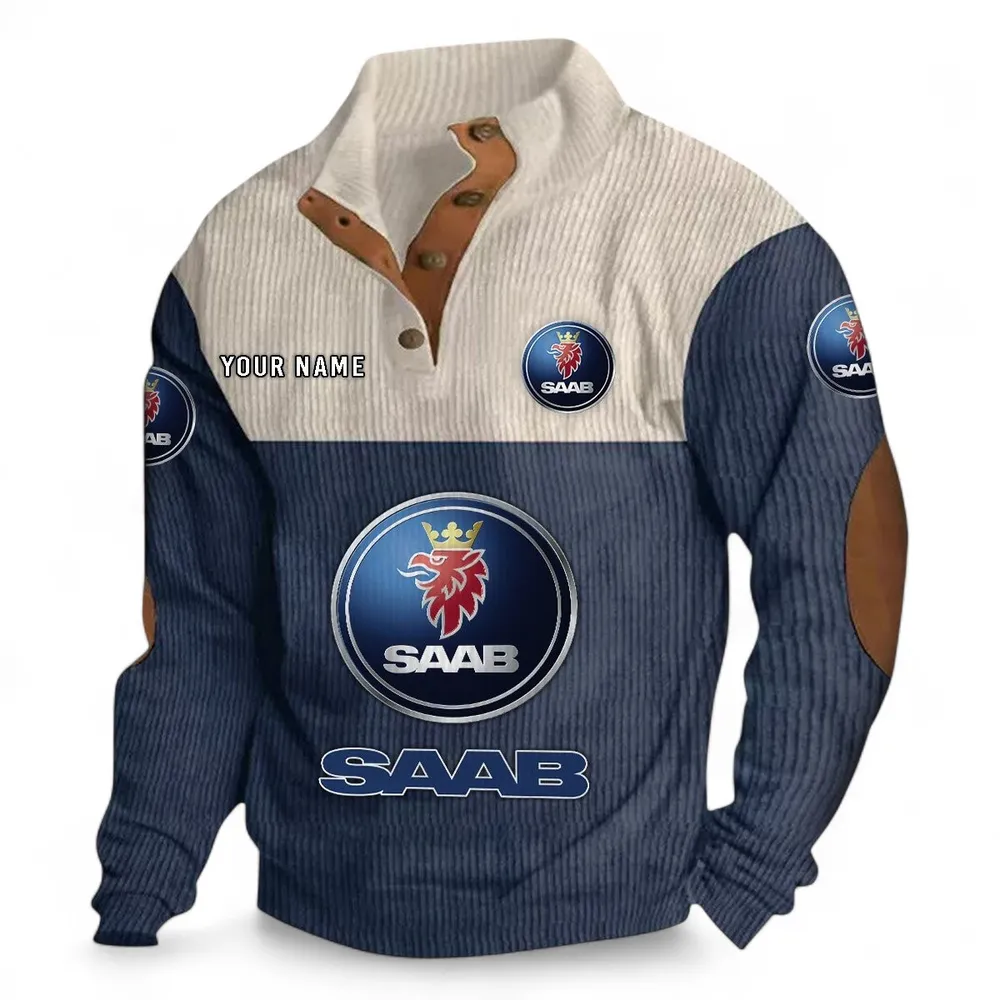 Turbocharged Hatchback Men's Stand Up Collar Base Shirt CAR480 - Navy Blue