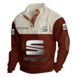 Sporty Hatch Men's Stand Up Collar Base Shirt CAR480 - Dark Red