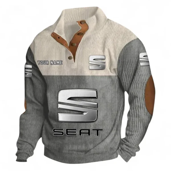 Family Sedan Men's Stand Up Collar Base Shirt CAR480 - Gray