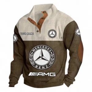 Track-Ready Auto Men's Stand Up Collar Base Shirt CAR480 - Brown