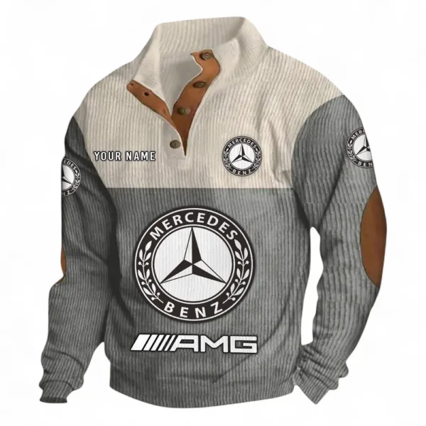 Luxury Sports Sedan Men's Stand Up Collar Base Shirt CAR480 - Gray