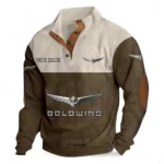 Road Touring Two-Wheeler Men's Stand Up Collar Base Shirt CAR480 - Brown