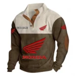 Off-Road Bike Men's Stand Up Collar Base Shirt CAR480 - Brown