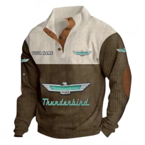 Stylish Two-Door Men's Stand Up Collar Base Shirt CAR480 - Brown