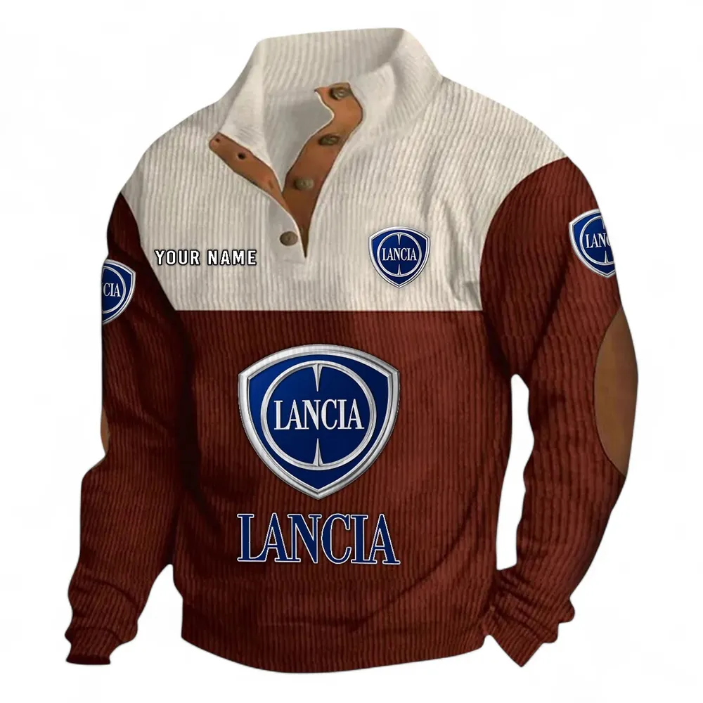 Retro Car Men's Stand Up Collar Base Shirt CAR480 - Dark Red