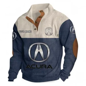 Premium Crossover Men's Stand Up Collar Base Shirt CAR480 - Navy Blue