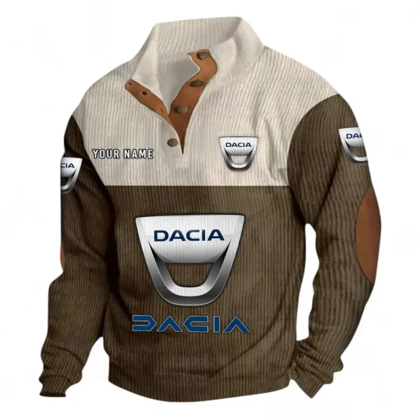 Compact SUV Men's Stand Up Collar Base Shirt CAR480 - Brown