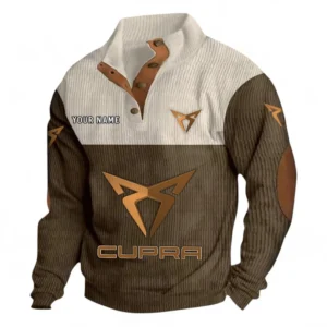 Racing-Inspired Car Men's Stand Up Collar Base Shirt CAR480 - Brown