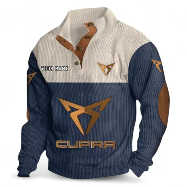 Modern Performance Car Men's Stand Up Collar Base Shirt CAR480 - Navy Blue