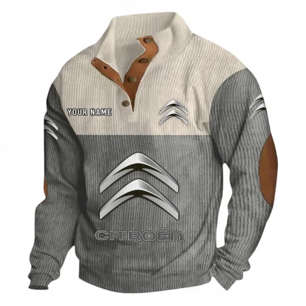 Stylish Crossover Men's Stand Up Collar Base Shirt CAR480 - Gray