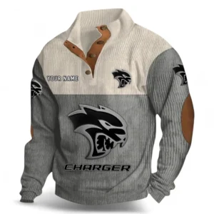 American Muscle Car Men's Stand Up Collar Base Shirt CAR480 - Gray
