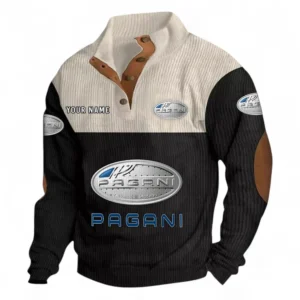 Sports Auto Men's Stand Up Collar Base Shirt CAR480 - Black