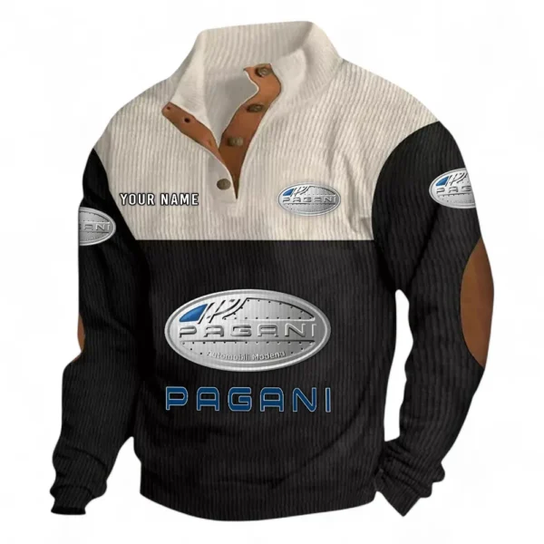 Sports Auto Men's Stand Up Collar Base Shirt CAR480 - Black