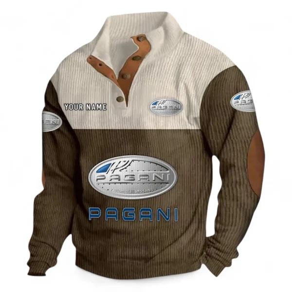 Exotic Coupe Men's Stand Up Collar Base Shirt CAR480 - Brown