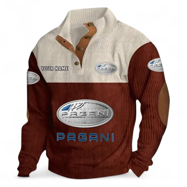 Supercar Men's Stand Up Collar Base Shirt CAR480 - Dark Red