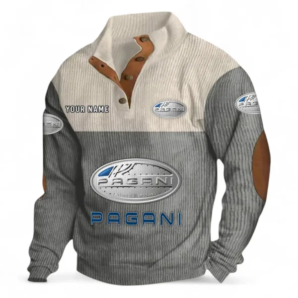 Grand Tourer Men's Stand Up Collar Base Shirt CAR480 - Gray
