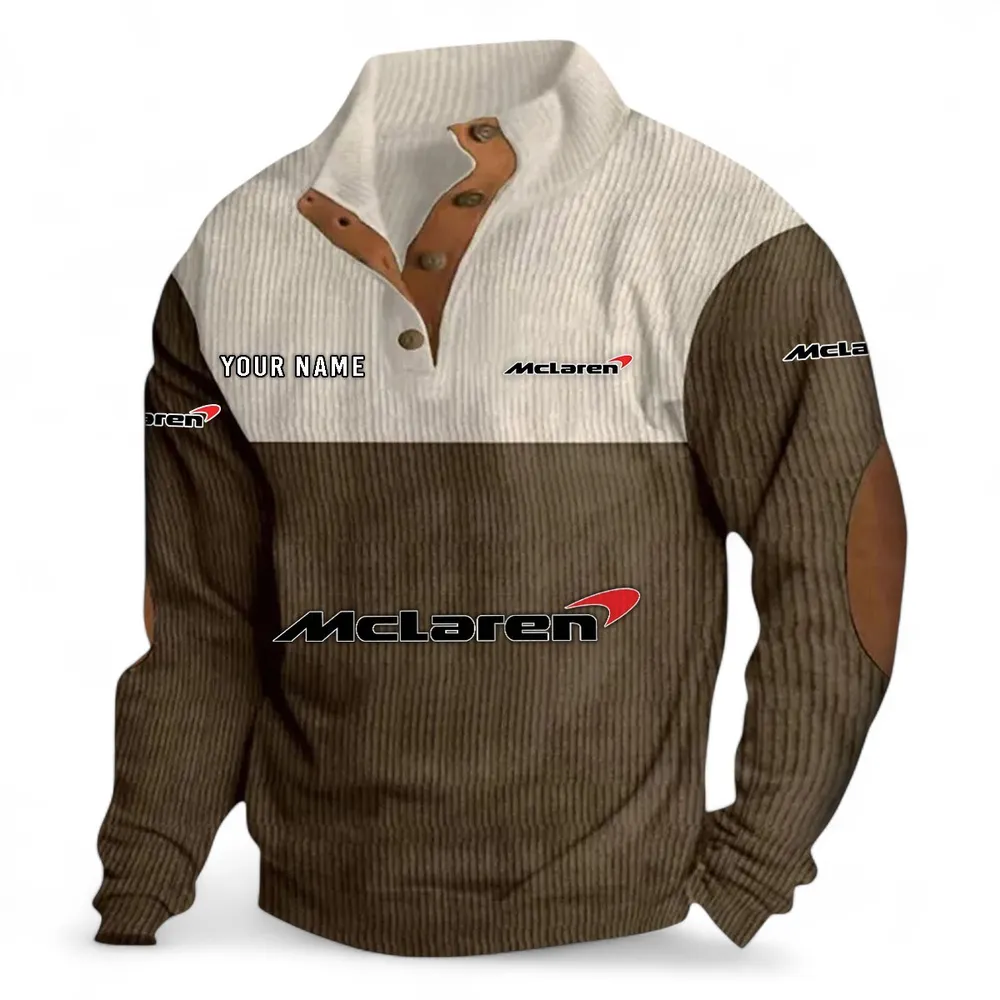 Track-Ready Machine Men's Stand Up Collar Base Shirt CAR480 - Brown