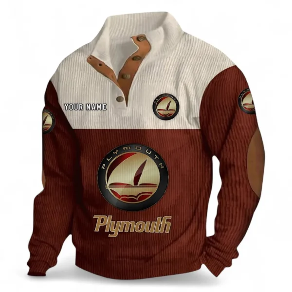 Vintage Car Men's Stand Up Collar Base Shirt CAR480 - Dark Red