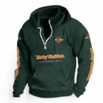 Classic Bike Casual Stand Up Collar Hoodie CAR481 - Dark Green
