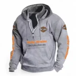 Heavyweight Cruiser Casual Stand Up Collar Hoodie CAR481 - Light Grey