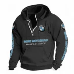 Adventure Motorcycle Casual Stand Up Collar Hoodie CAR481 - Black