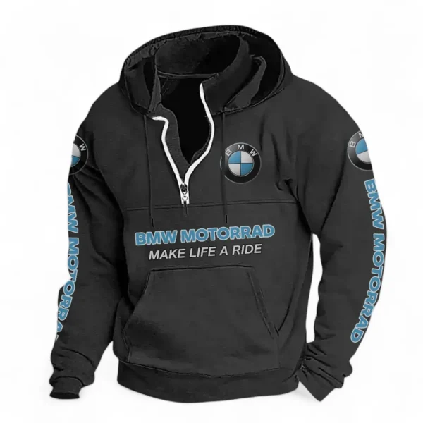 Adventure Motorcycle Casual Stand Up Collar Hoodie CAR481 - Black