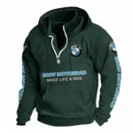 Sport Touring Motorbike Casual Stand Up Collar Hoodie CAR481 - Dark Green