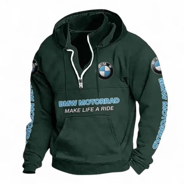 Sport Touring Motorbike Casual Stand Up Collar Hoodie CAR481 - Dark Green