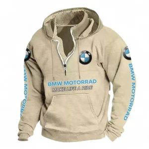 Urban Two-Wheeler Casual Stand Up Collar Hoodie CAR481 - Off White