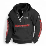Sport Bike Casual Stand Up Collar Hoodie CAR481 - Black