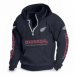 Sport Bike Casual Stand Up Collar Hoodie CAR481 - Dark Blue