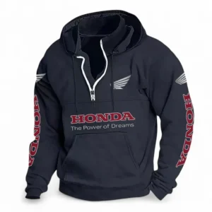 Sport Bike Casual Stand Up Collar Hoodie CAR481 - Dark Blue