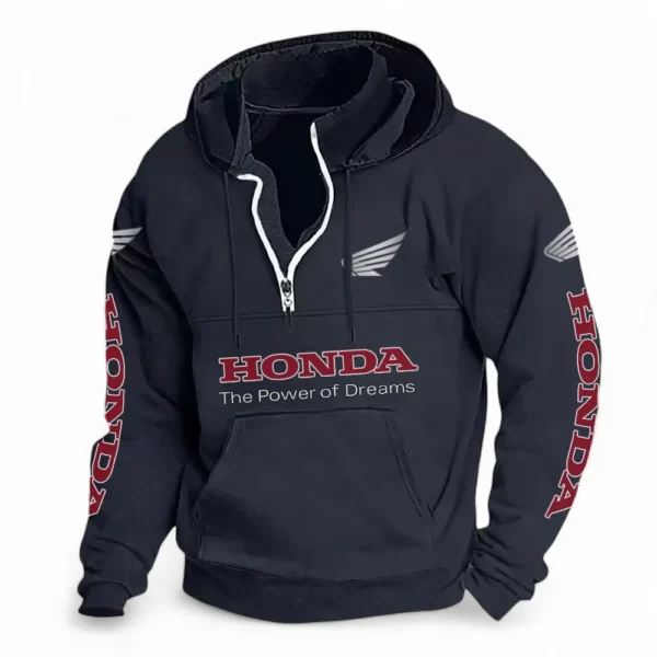 Sport Bike Casual Stand Up Collar Hoodie CAR481 - Dark Blue