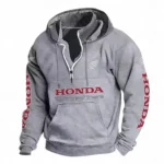 Off-Road Bike Casual Stand Up Collar Hoodie CAR481 - Light Grey