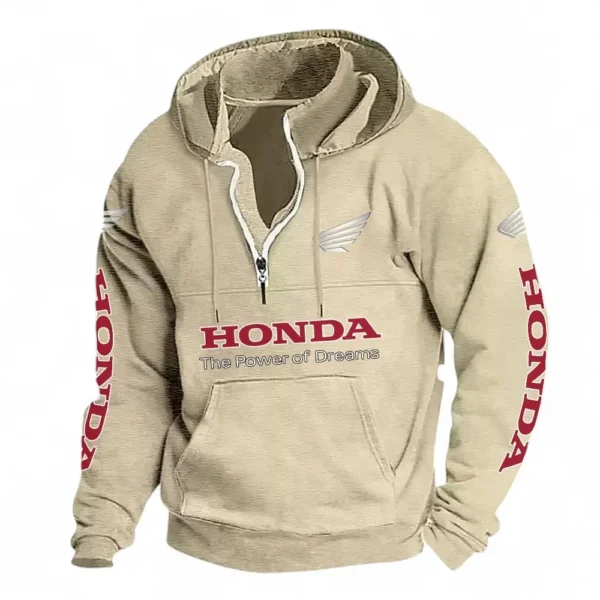 Dual-Sport Motorcycle Casual Stand Up Collar Hoodie CAR481 - Off White