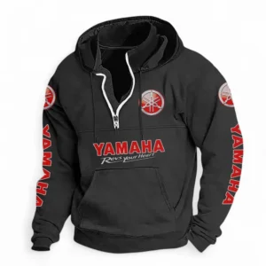 Motorcycle Casual Stand Up Collar Hoodie CAR481 - Black