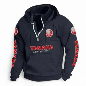 Sport Bike Casual Stand Up Collar Hoodie CAR481 - Dark Blue