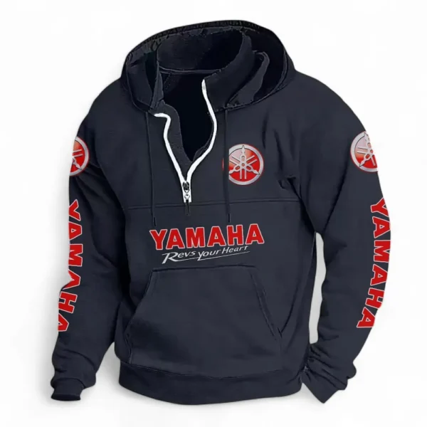 Sport Bike Casual Stand Up Collar Hoodie CAR481 - Dark Blue