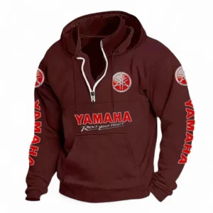 Off-Road Bike Casual Stand Up Collar Hoodie CAR481 - Deep Red