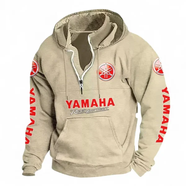 Adventure Motorbike Casual Stand Up Collar Hoodie CAR481 - Off White