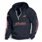 Heritage Bike Casual Stand Up Collar Hoodie CAR481 - Dark Blue