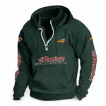Retro Touring Motorcycle Casual Stand Up Collar Hoodie CAR481 - Dark Green