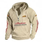 Old-School Cruiser Casual Stand Up Collar Hoodie CAR481 - Off White