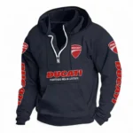 High-Speed Roadster Casual Stand Up Collar Hoodie CAR481 - Dark Blue
