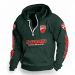 Precision Racer Casual Stand Up Collar Hoodie CAR481 - Dark Green